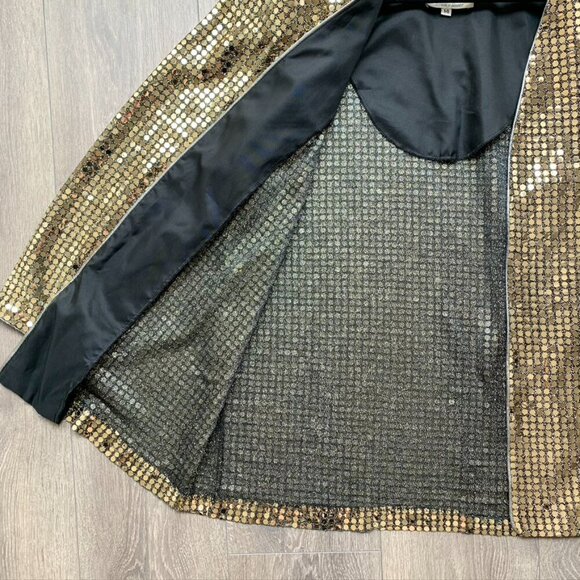 Vintage Braemar Jeremy Scott Blazer Sequins Metallic 90s Jacket Shoulder pads - Picture 13 of 16